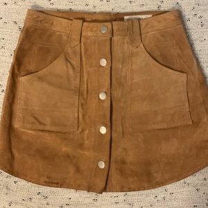 Carmel Suede button up mini skirt